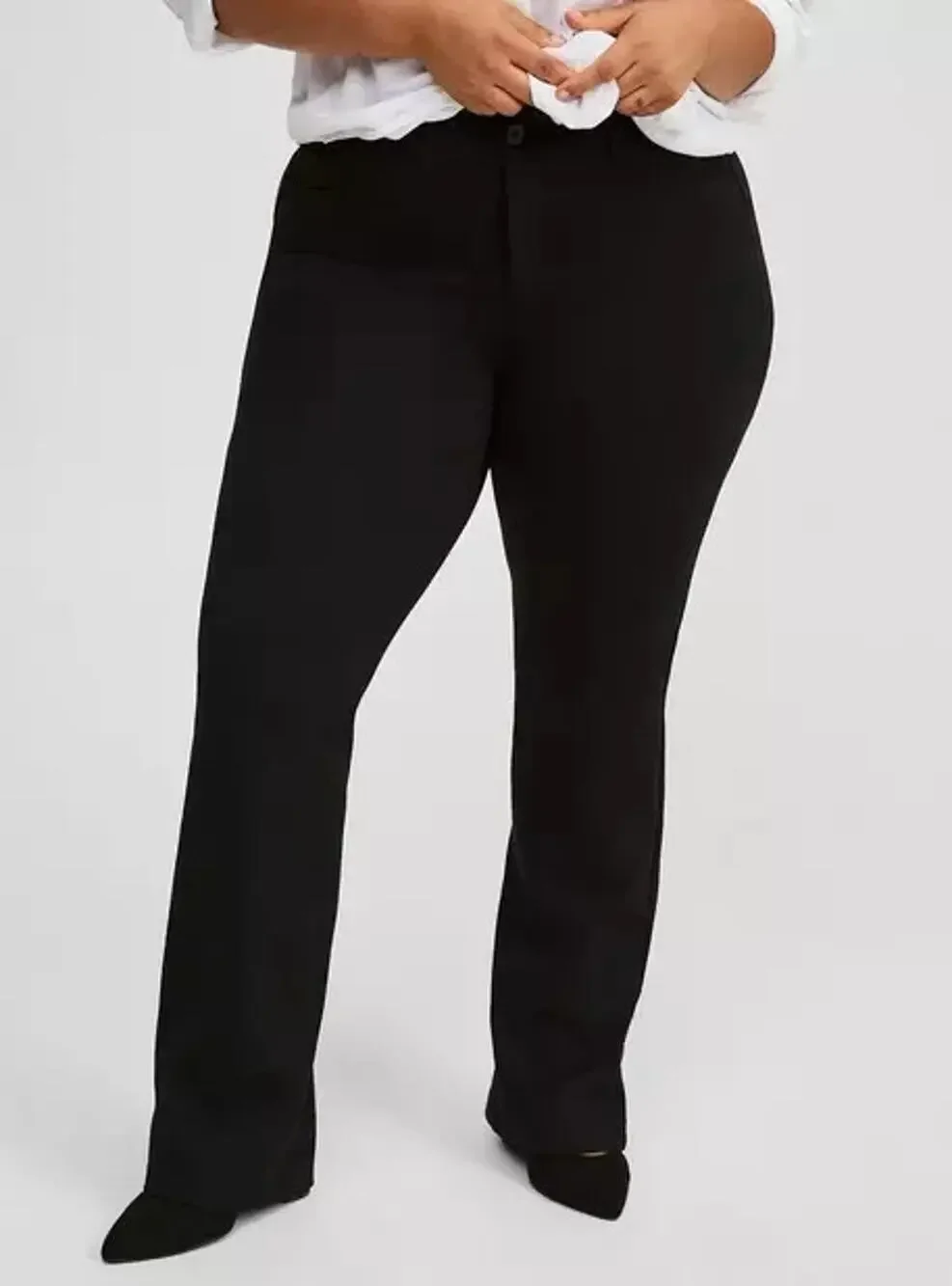 NWOT Torrid Studio Luxe Bombshell Bootcut Ponte Pants Size 18XS Black High-Rise